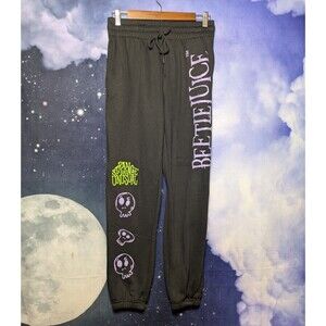 NWOT Beetlejuice Jogger Sweatpants Women XS Halloween Lydia Skulls Goth Emo
